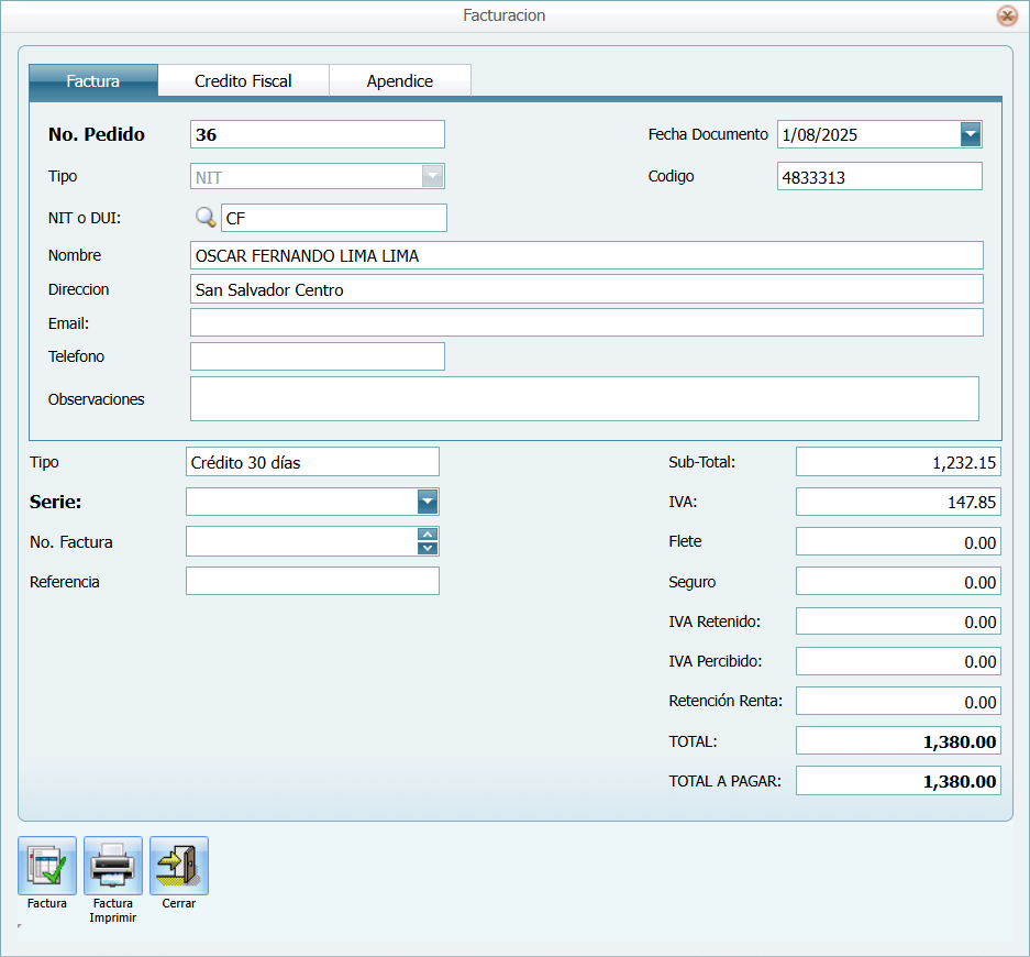 Facturacion Facturar 2