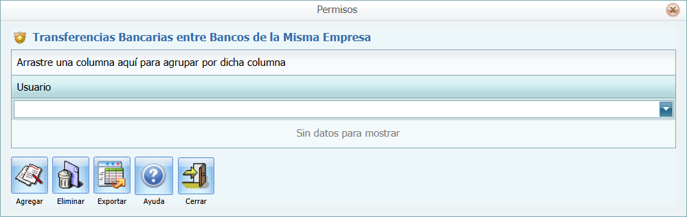 Bancos Transferencias Tipo de Transferencias Usuario