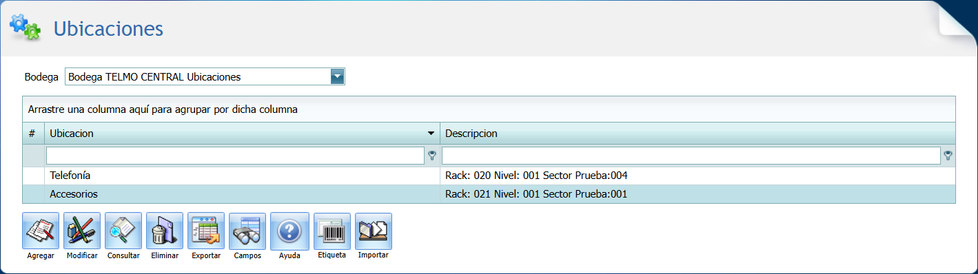 Ubicaciones Agregadas