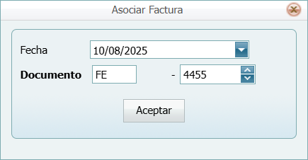Cuentas por Cobrar Contratros Asociar Factura Lleno