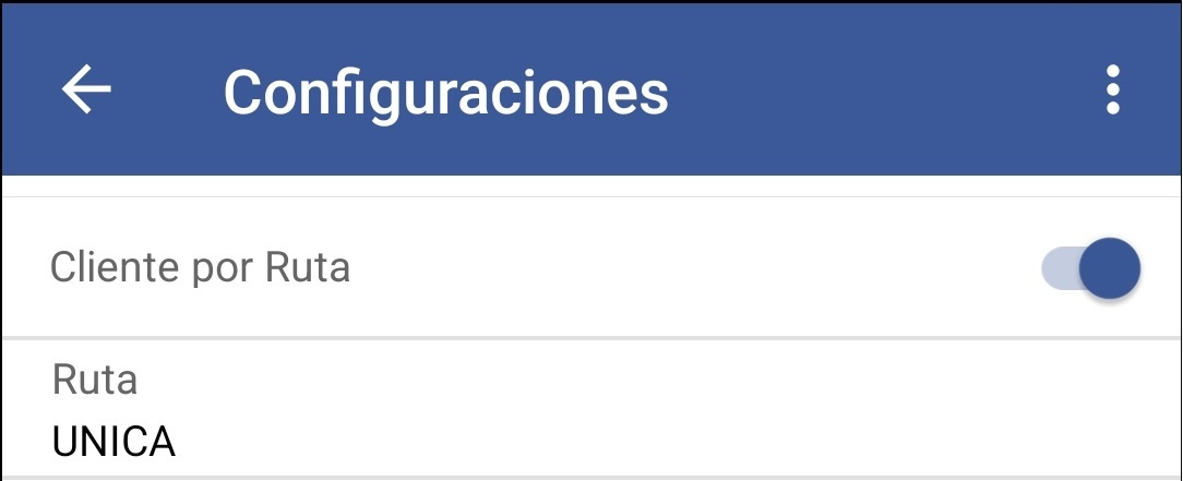 GOMserver App Configuracion Cliente por Ruta y Ruta