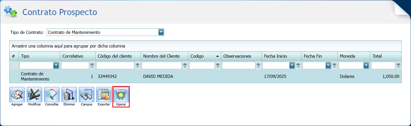 Cuentas por Cobrar Contratros Prospecto Operar