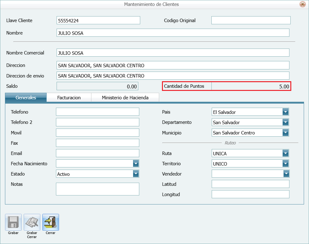 GOMserver Puntos de Descuento Acumulados