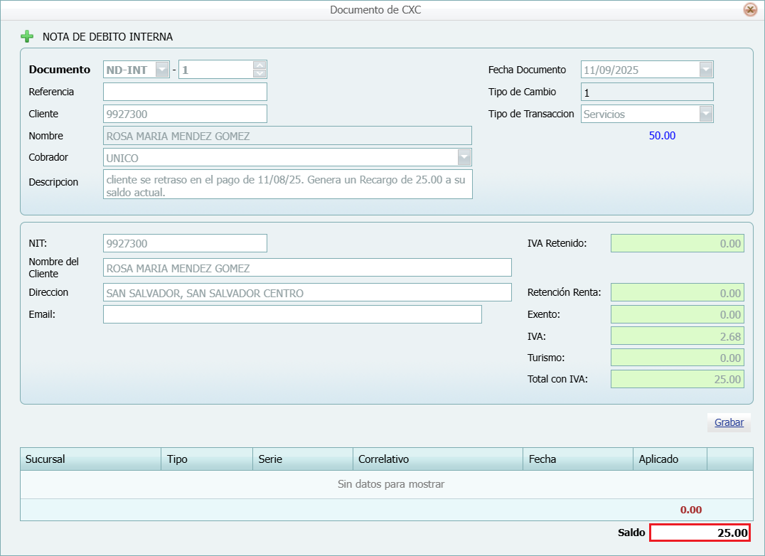 Cuantas Por Cobrar Movimiento Cargo Lleno
