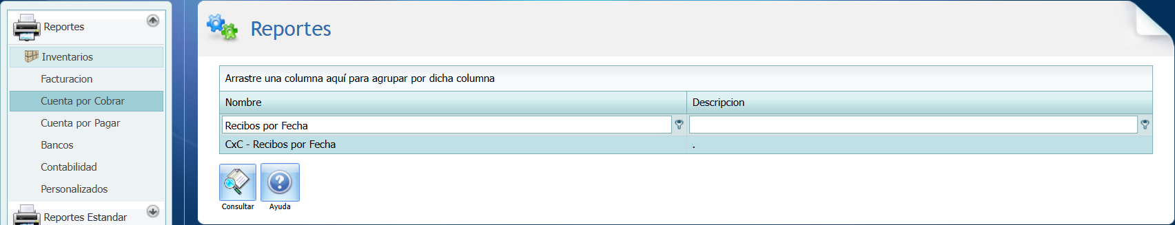 Reporte Cuenta por Cobrar