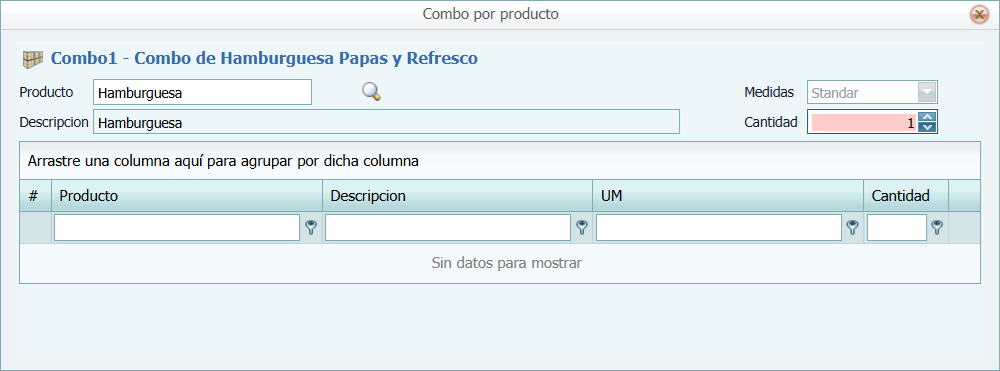Combo - Busqueda Producto 2