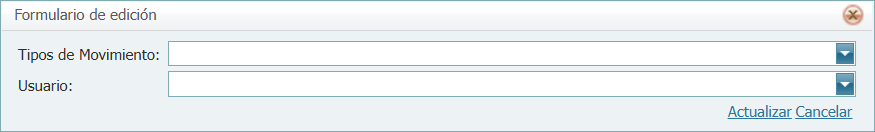 Seguridad Por Usuario Traslados de Inventario Formulario
