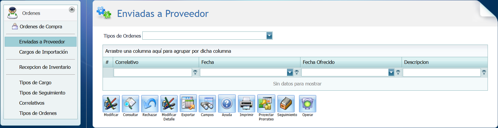 Compra Ordenes Enviadas a Proveedor