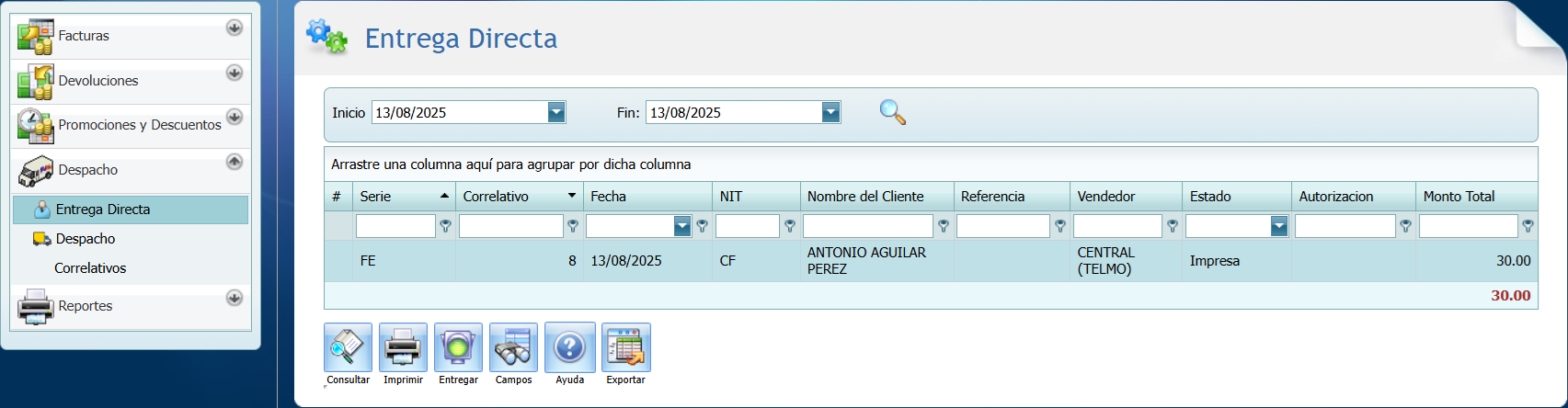 Facturacion Despacho Entrega Directa