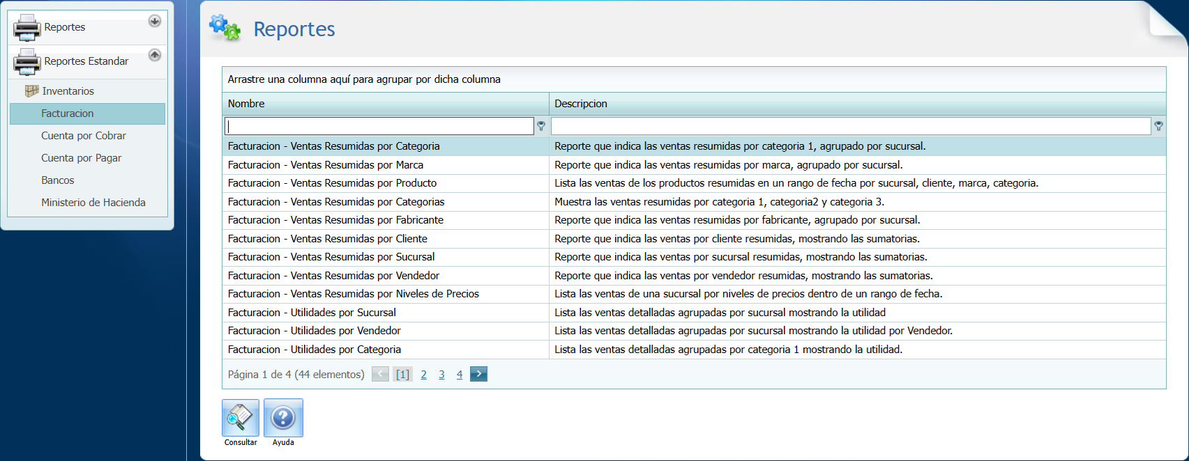Reporte Estandar Facturacion