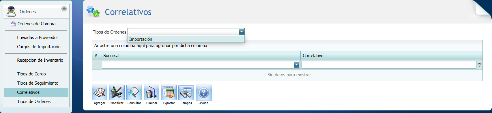 Compra Ordenes Correlativos