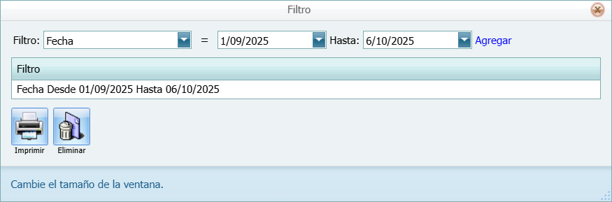 Reporte Cuenta por Pagar Ventana