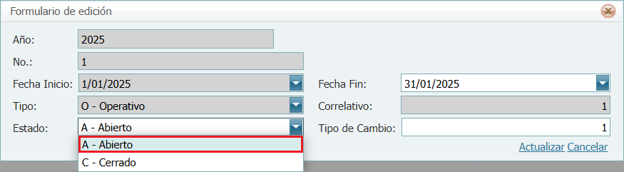 Contabilidad Periodo Contable Apertura