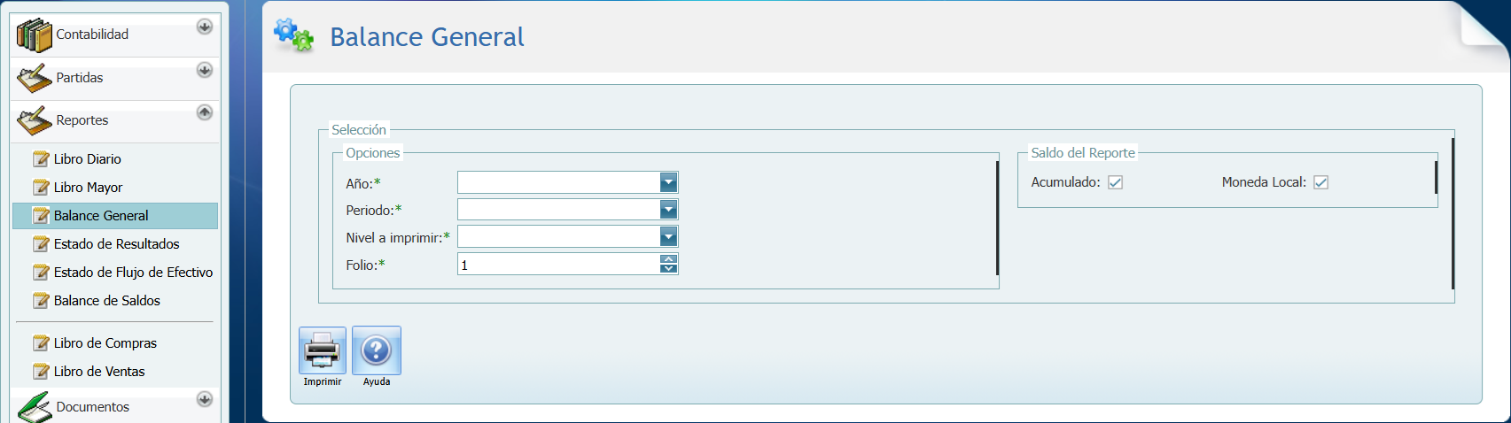 Contabilidad Reportes Balance General
