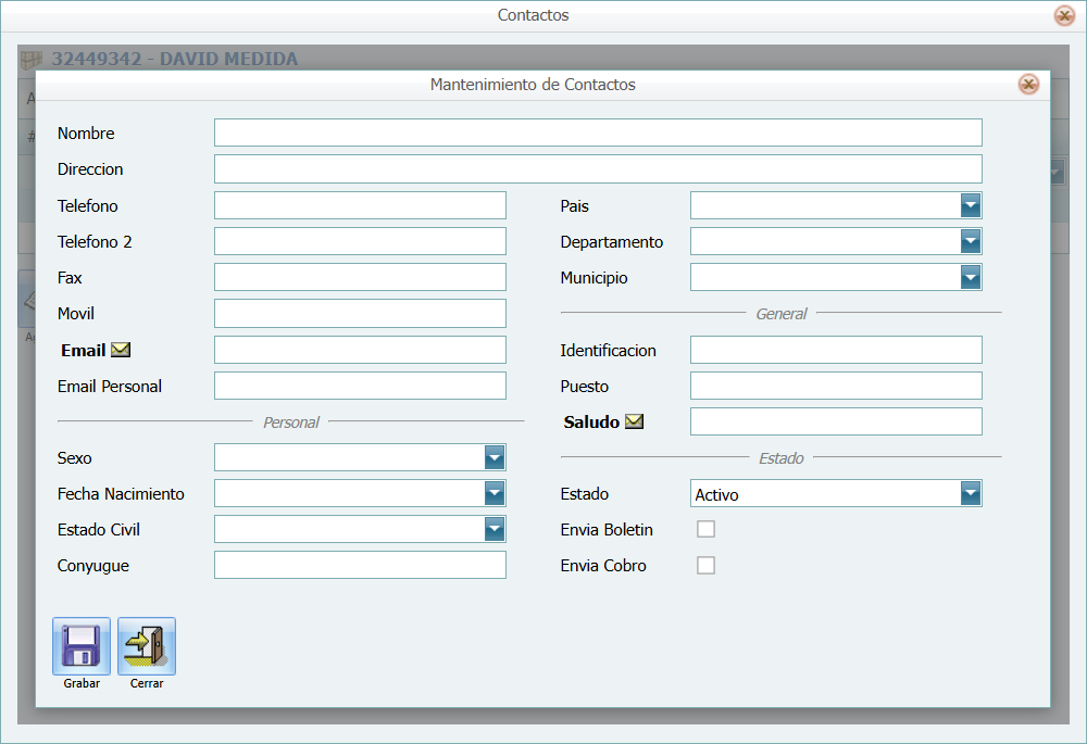 Cuentas por Cobrar Contratos en Pausa Contactos Ventana