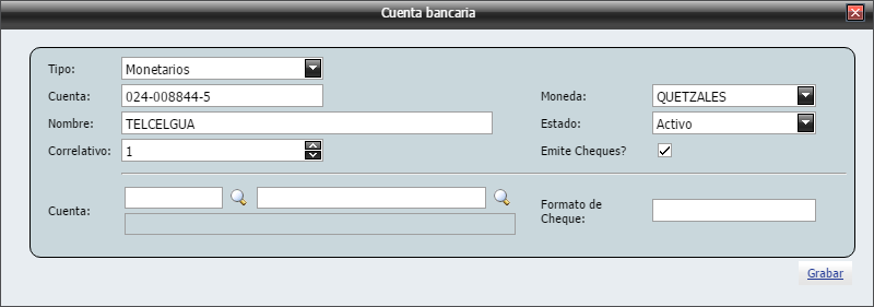 Crear Cuentas Bancarias