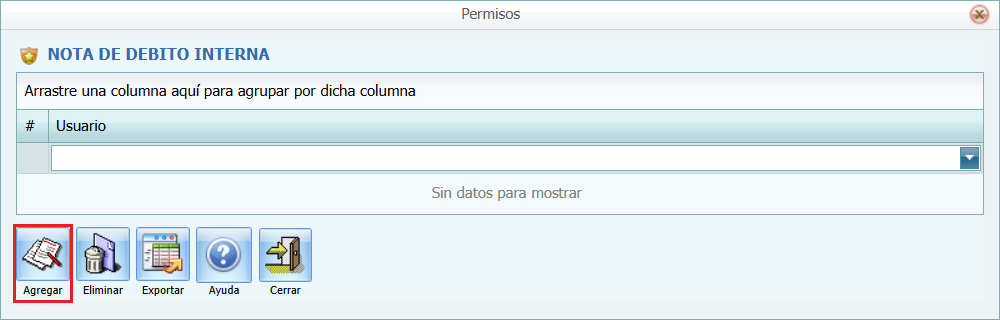 Cuentas por Cobrar Tipo de Movimiento Permisos Agregar