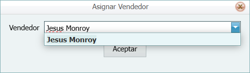 Cuentas por Cobrar Crm Cliente Potencial Asignar Vendedor Vendedor
