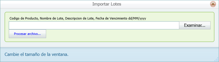 Importar Lotes