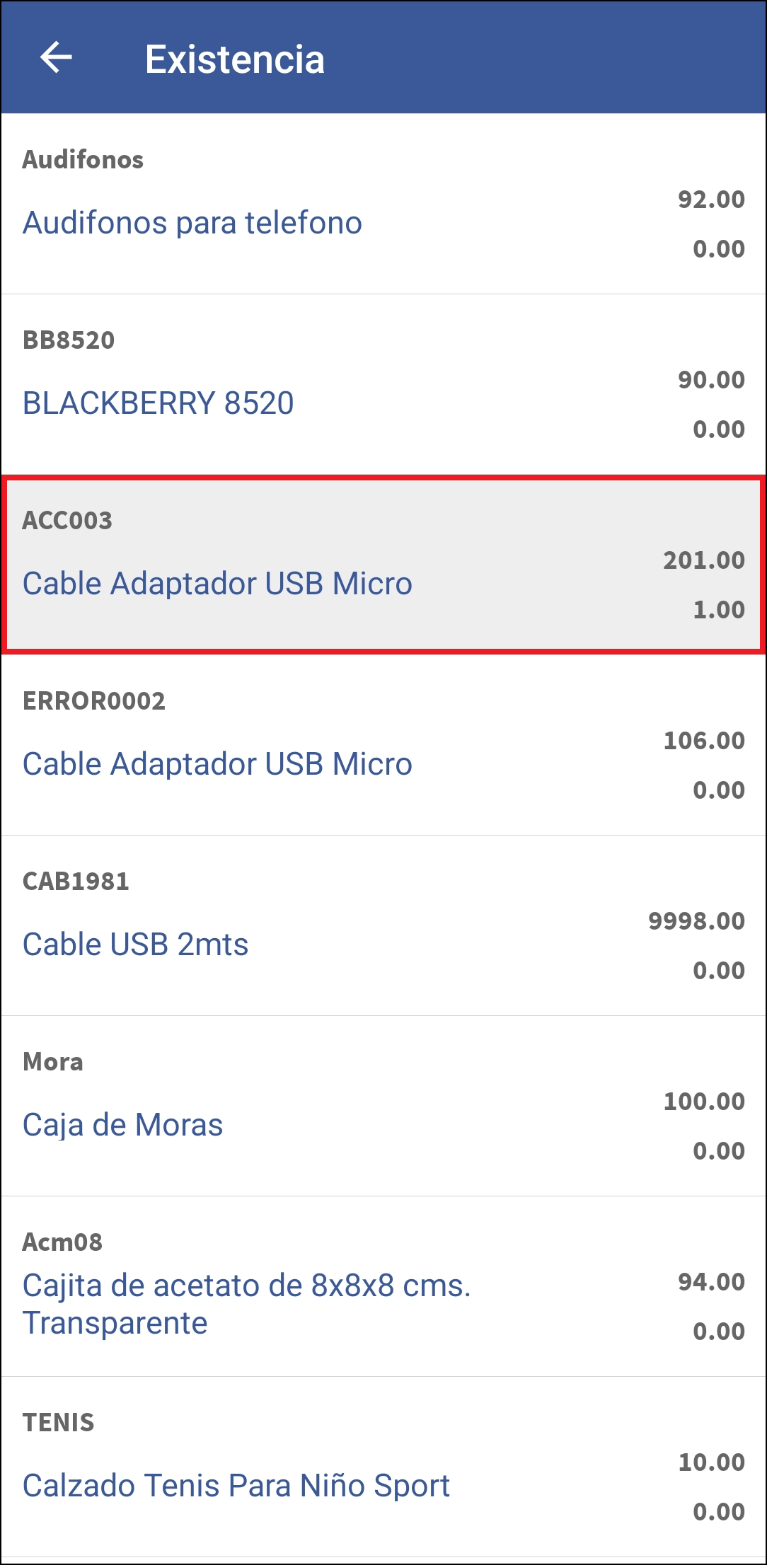 GOMserver App Existencias Ventana
