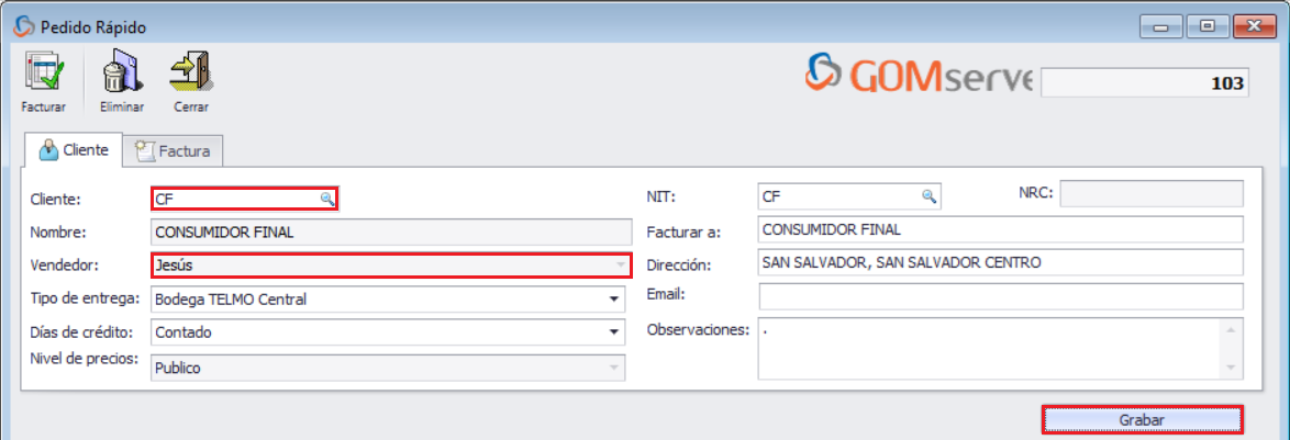 GOMserver Windows Factura Rapida