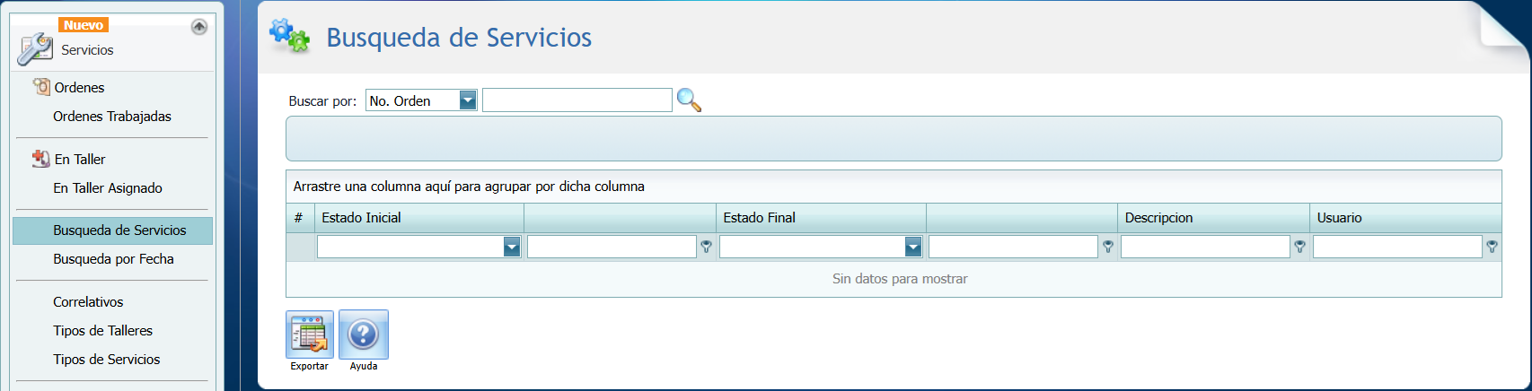 Help Desk Servicio Busqueda
