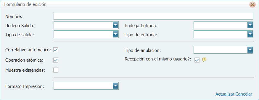 Tipos de Traslado en Blanco