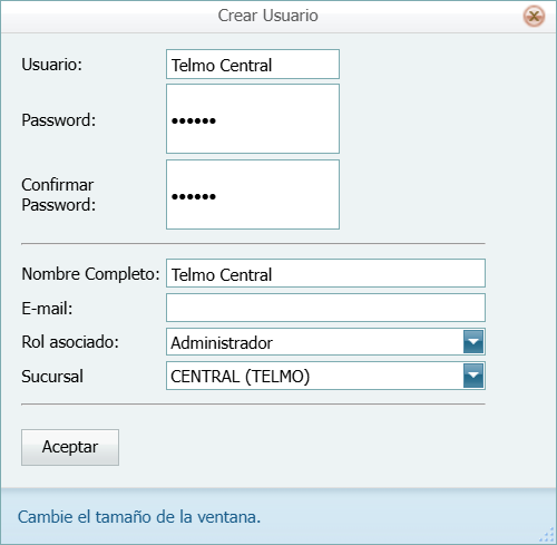 Seguridad Usuarios Prospecto Crear Usuario Lleno