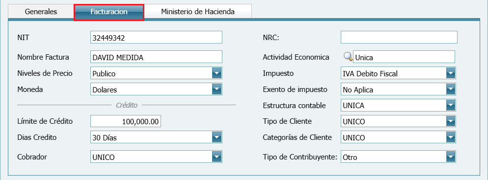 Cuantas Por Cobrar Clientes Generales Facturacion