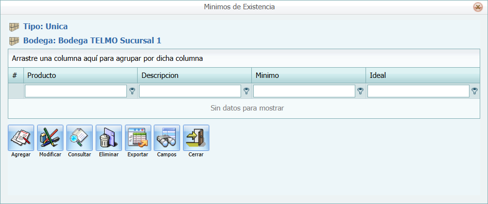 Minimo de Existencia Blanco