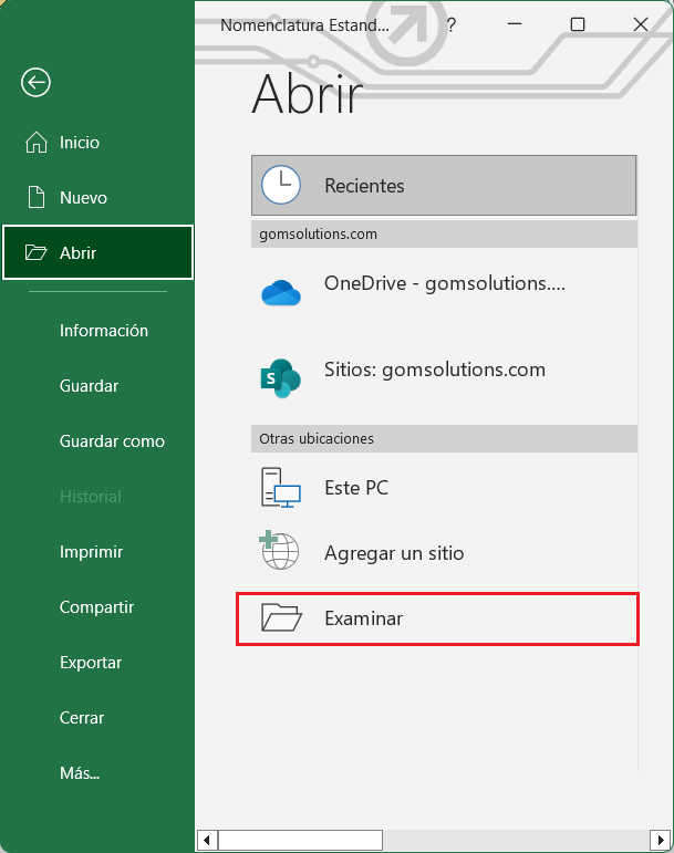 Contabilidad Cuentas Contables Cargar Excel Examinar
