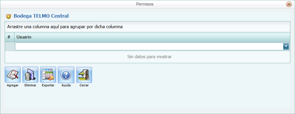 Permisos de Bodega Agregar