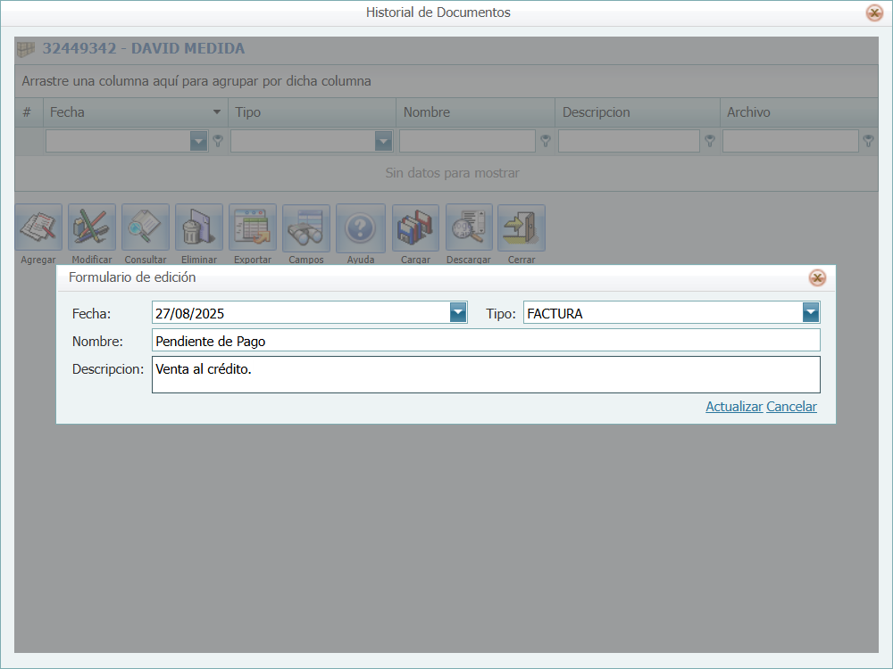Cuantas Por Cobrar Clientes Archivo Ventana