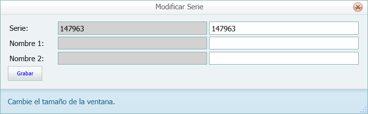 Modificar numero de serie