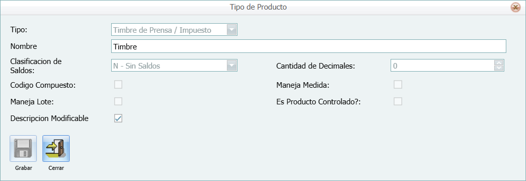 Producto Timbre Turismo