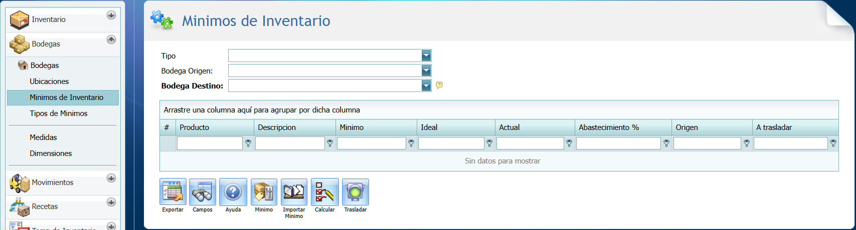Inventario Minimos de Inventario