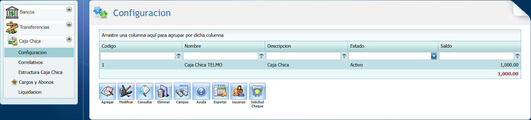 Caja Chica Seleccionar